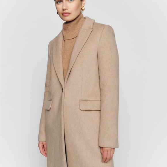 Reformation Whitmore Coat - Light Camel - Size M - Picture 2 of 8